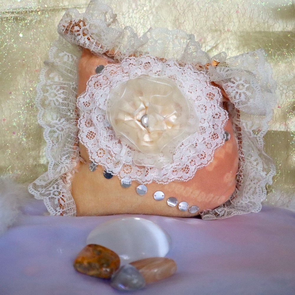 Hand Crafted AngelicTouchPillow&Jar Set VanillaBean&CoconutAroma - Picture 5 of 9